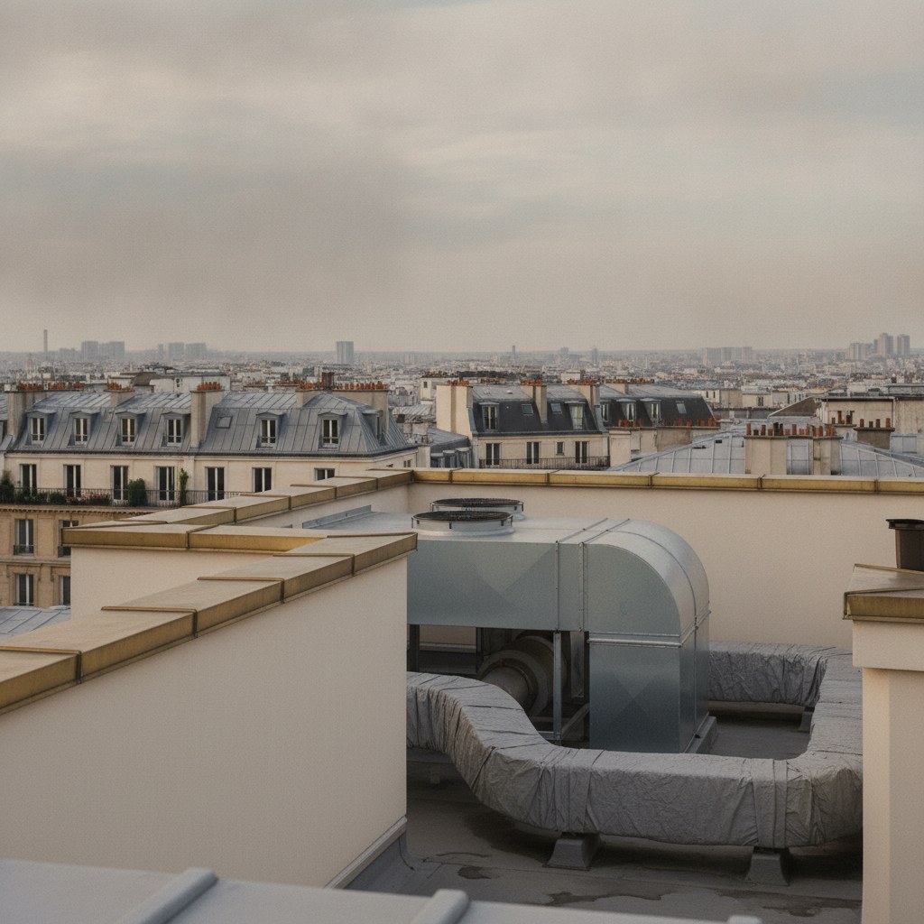 Centrale de traitement d'air double flux en toiture